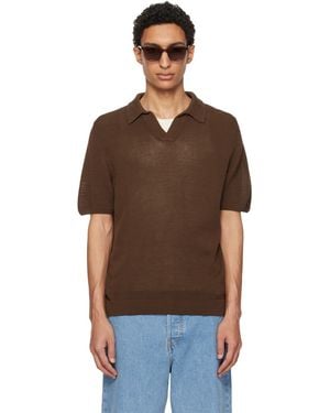 Merz B. Schwanen Cotton Short Sleeve Polo - Black
