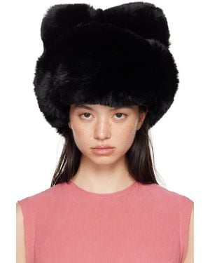 Acne Studios Fluffy Bow フェイクファー ハット - ブラック