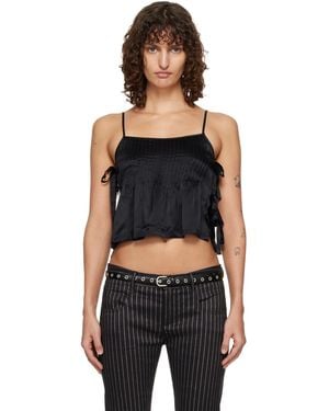 R13 Square Neck Tie Camisole - Black