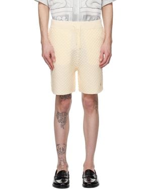 CASABLANCA オフホワイト Textured Knitted ショートパンツ - ナチュラル