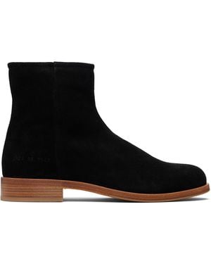 Common Projects Waxed Suede Zipper Boots - Black