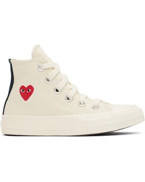 COMME DES GARÇONS PLAY キッズ｜Converseエディション オフホワイト Chuck 70 Og シングルハート ハイカットスニーカー - ブラック