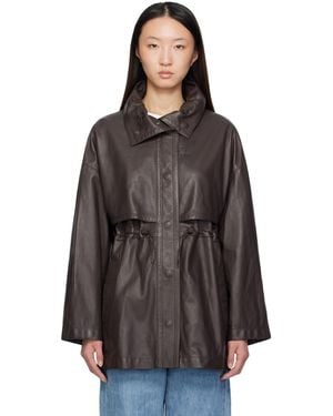 The Row Herbie Leather Jacket - Black