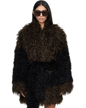 Entire studios Juno Faux-Fur Coat - Black