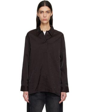 Studio Nicholson Burgundy Pinole Shirt - Black