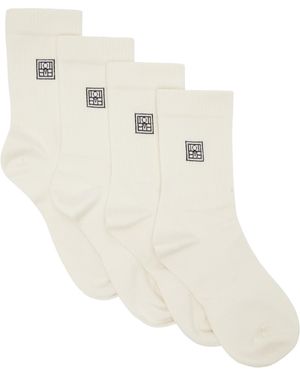 TOTEME Two-Pack Off- Monogram Socks - White