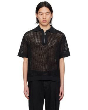 WOOYOUNGMI Zip Placket Polo - Black