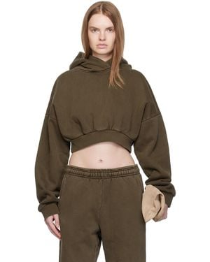 Entire studios Cropped Heavy Hoodie - Brown