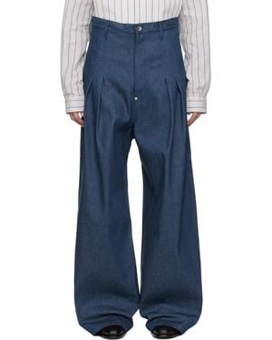 SOSHIOTSUKI Hi Waist Baggy Denim Jeans - Blue