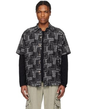 Greg Lauren Chemise À Manches Courtes Noire