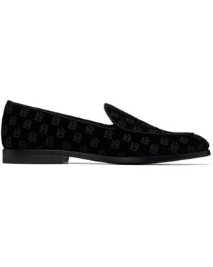 Dolce & Gabbana Velvet Slippers - Black