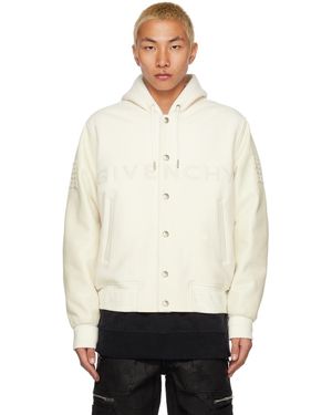 Givenchy ホワイト フード バーシティ ボンバージャケット