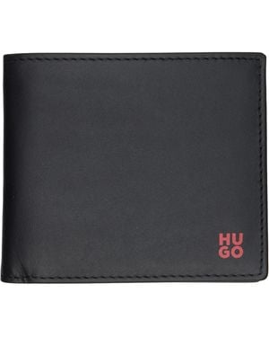 HUGO Stacked-Logo Wallet - Black