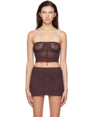 nastyamasha Corset Brun Crocheté Exclusif À Ssense - Noir