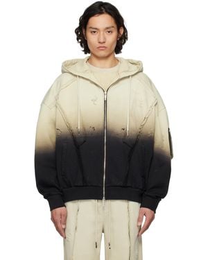 Feng Chen Wang Deconstructed Gradient Hoodie - Black