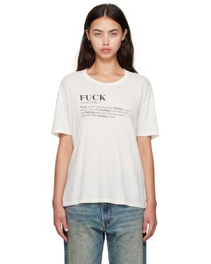 R13 Off- 'Fuck' Relaxed T-Shirt - White