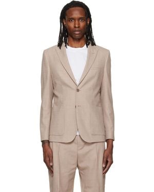 HUGO Peaked Lapel Blazer - Brown