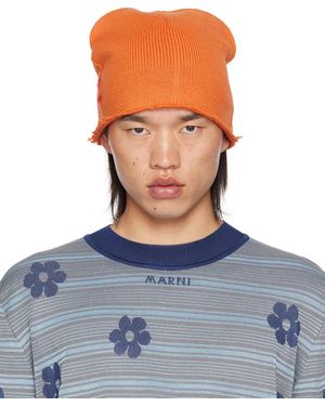 Marni モヘアロゴ ビーニー - ブルー