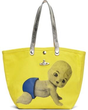 Vivienne Westwood Baby Printed Canvas Utility Small Shopper Tote - Yellow