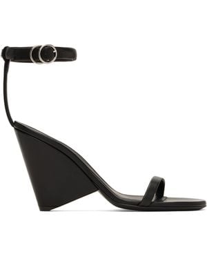 Courreges ブラック Oblique レザー ヒールサンダル