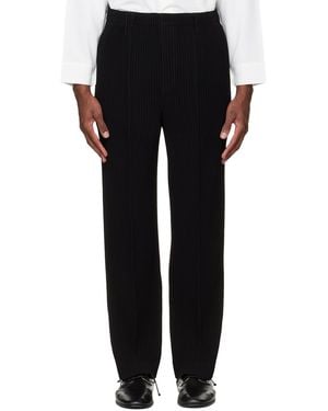 Homme Plissé Issey Miyake Tuxedo Pleats Trousers - Black