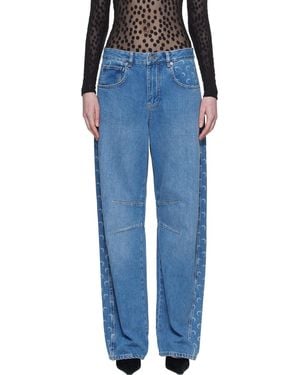 Marine Serre Barrel Denim Jeans - Black