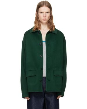 Marni Blouson Vert En Laine Et Cachemire