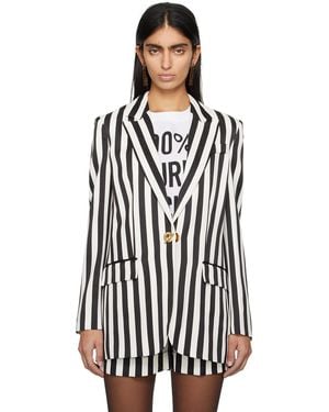 Moschino Black & White Striped Blazer