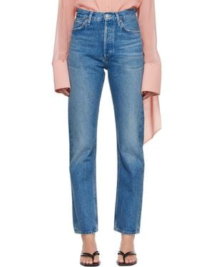 Agolde 90's Pinch Waist High Rise Straight Jeans - Blue