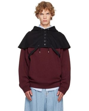 Dries Van Noten Cape Hoodie - Red