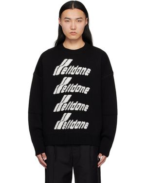 we11done ブラック Logo Pile Knit セーター