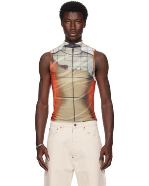 Jean Paul Gaultier Twisted Double Layered Tank Top in Black for