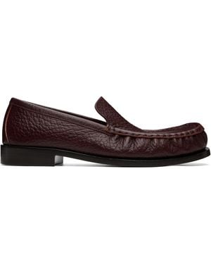 Dries Van Noten Burgundy Leather Loafers - Brown