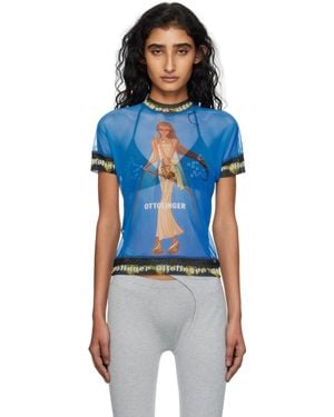 OTTOLINGER Oversized Mesh T-shirt - Blue