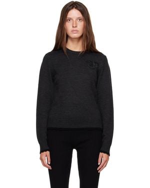 Ganni Crewneck Wool Sweater - Black