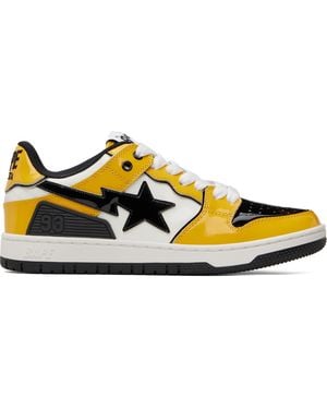 A Bathing Ape Baskets Sk8 Icon #1 M2 Jaunes À Étoiles Emblématiques