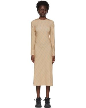 ROKH Brown Polyester Mid-length Dress - Black