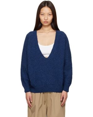 Baserange Soar V-Neck Sweater - Blue