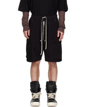 Rick Owens Temple Medium Jersey Cargobela Shorts - Black