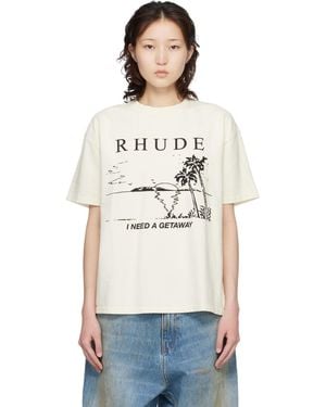 Rhude Off- 'I Need A Getaway' T-Shirt - White