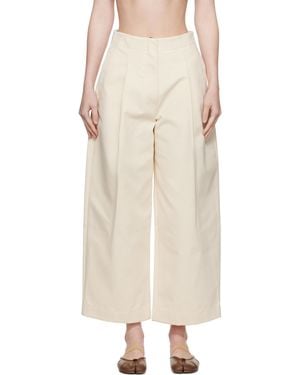 Studio Nicholson Off- Dordoni Volume Trousers - Natural