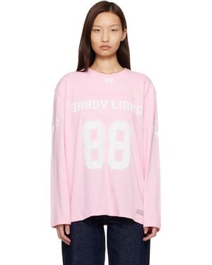 Sandy Liang Princeton Long Sleeve T-Shirt - Pink