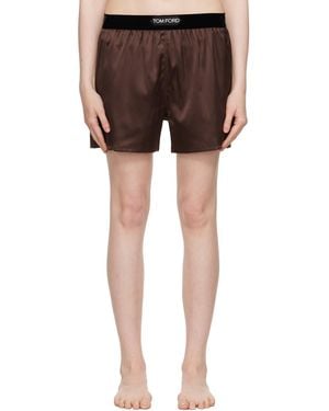 Tom Ford Stretch Silk Satin Boxer Shorts - Black
