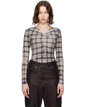 Acne Studios Faded Check T-Shirt - Black
