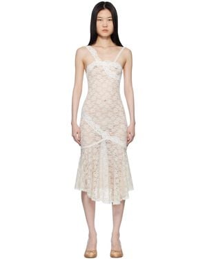 YUHAN WANG Ssense Exclusive Off- Lace Midi Dress - Black