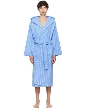 Tekla Terry Hooded Bathrobe - Blue