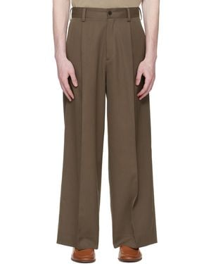 Ssstein Taupe Extra Wide Trousers - Brown