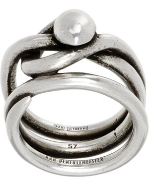 Ann Demeulemeester Haki Snake Ring - Metallic