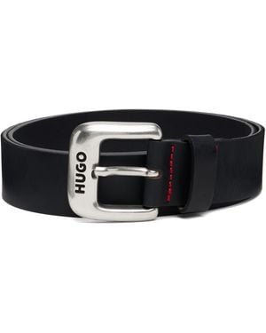 HUGO Buffed Leather Belt - Black