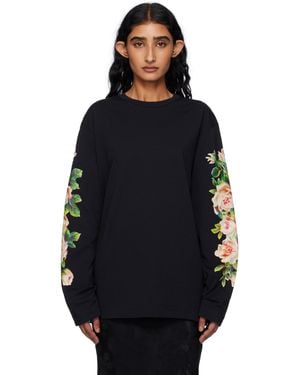 Simone Rocha Rose Bouquet Long Sleeve T-Shirt - Blue
